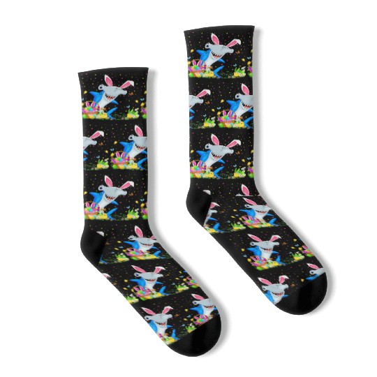 Shark Fish Easter Egg Hunting Hammerhead Shark Eas Socks