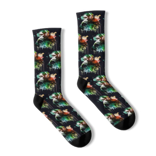 Banksy DJ Monkey Thinker Socks