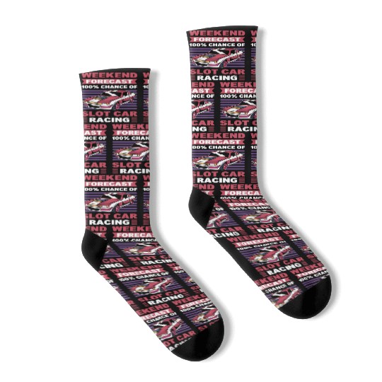 Weekend Forecast 100% Chance Slot Car Racing Socks