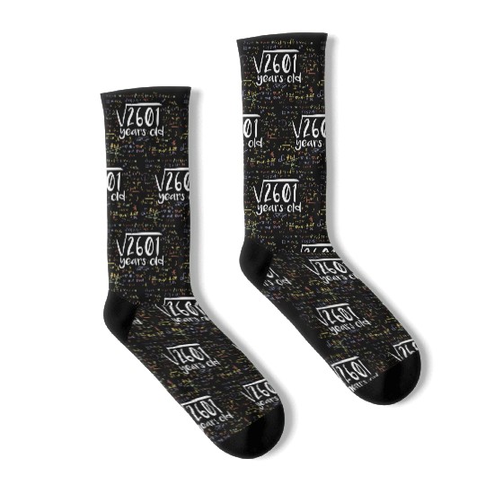51st Birthday Square Root of 2601: 51 Years Old Socks