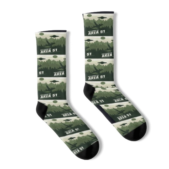 Welcome To area 51 Socks