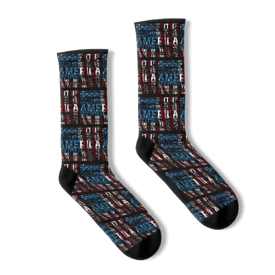 Patriotic Veteran USA Flag American Memorial Day Socks