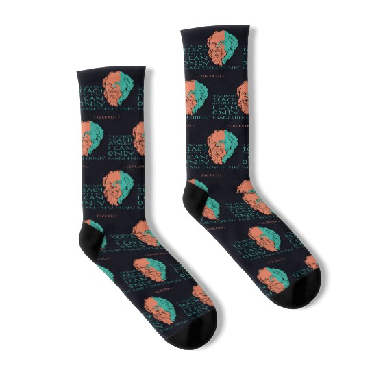 Socrates Stoic Philosophy Quote Socks