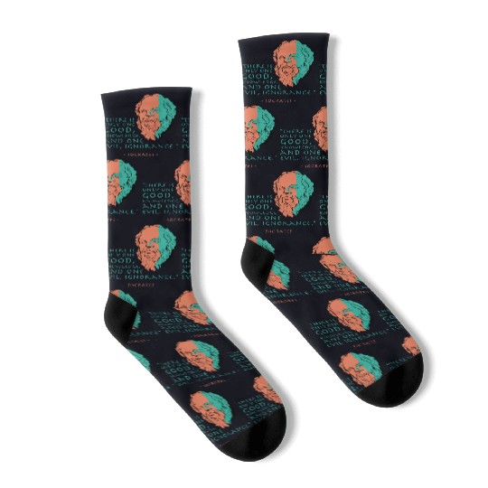 Socrates Stoic Philosophy Quote Socks