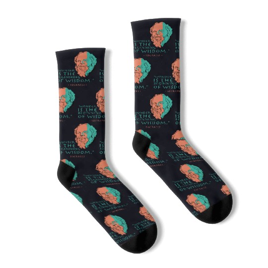 Socrates Stoic Philosophy Quote Socks