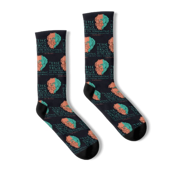 Socrates Stoic Philosophy Quote Socks