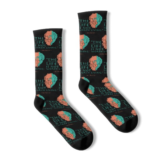 Socrates Stoic Philosophy Quote Socks