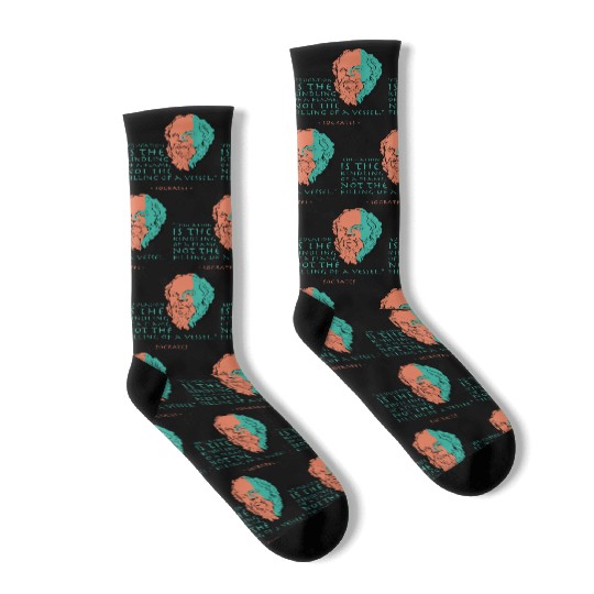 Socrates Stoic Philosophy Quote Socks