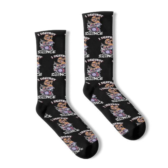 Drummer Drums Music Drum Set Drumming Socks