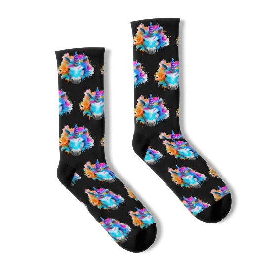 Colourful unicorn Socks