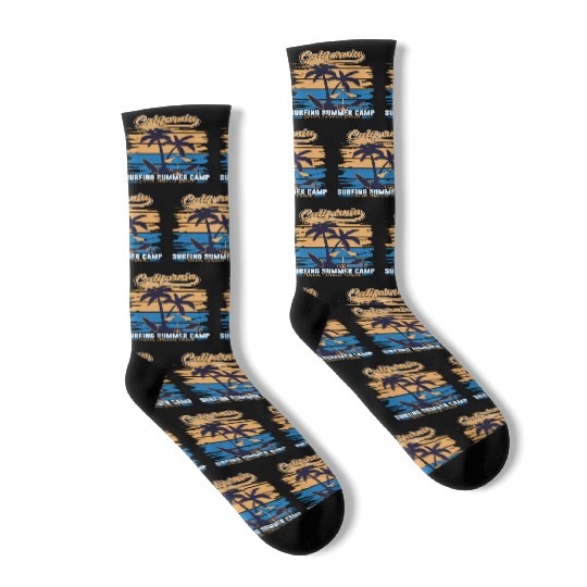 California Surfing Summer Camp Socks