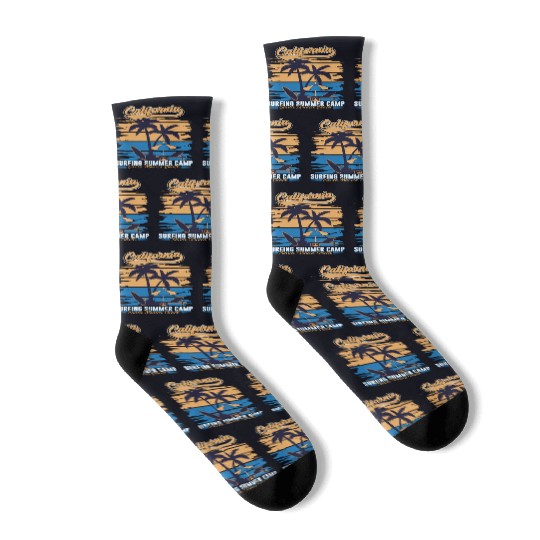 California Surfing Summer Camp Socks