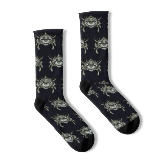 crab dragon green Socks