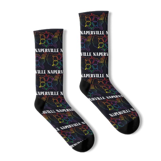 Naperville Pride Month Pride Flag LGBT Community L Socks