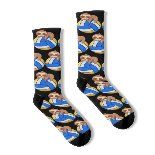 Funny Volleyball Sloth Lover Socks