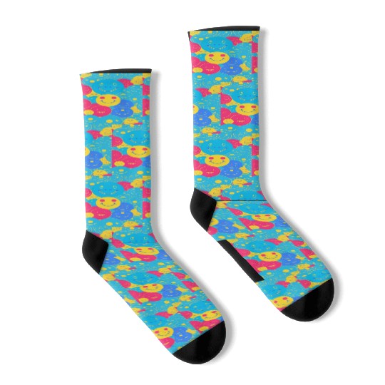 Smile Emotions Happiness Colorful Positive Design Socks