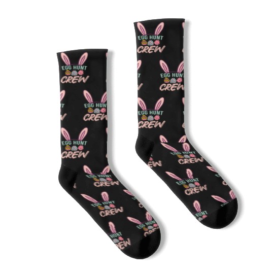 Egg Hunt Crew Funny Easter Day Socks