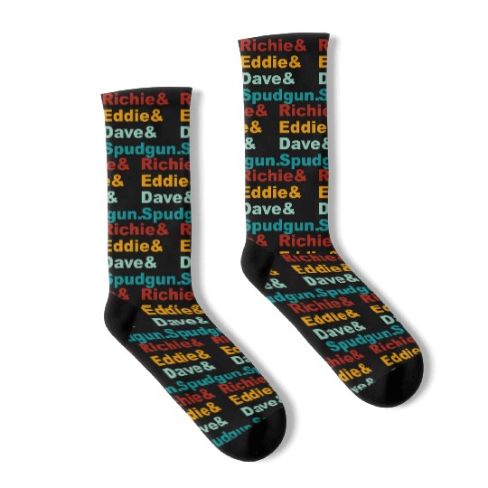 Richie& Eddie& Dave& Spudgun-Retro Funny Movie Ner Socks