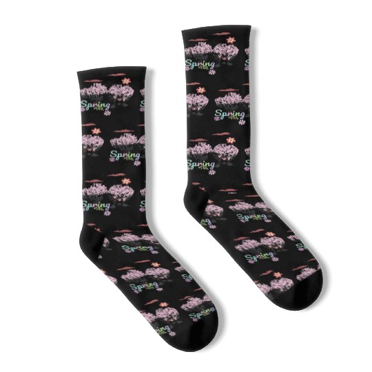 Seasons Greetings for Spring, Happy Spring Graphic Socks