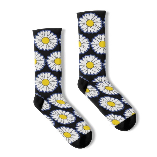 blue daisy flower Socks