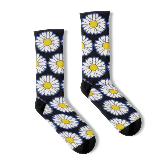 blue daisy flower Socks
