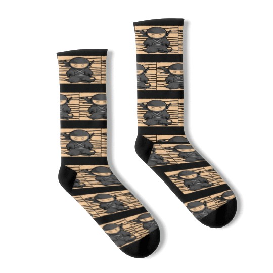 Serenity Ninja Fan Calm Yoga Lover Peaceful Socks