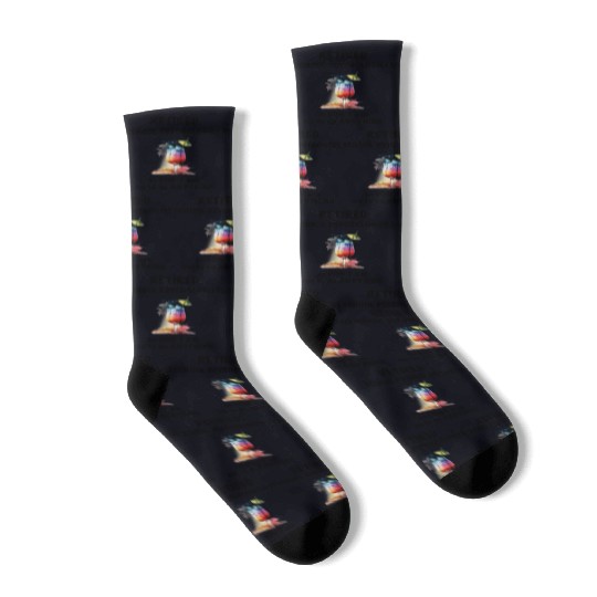 Retired School Psychologist Vacation Tropical Cock Socks