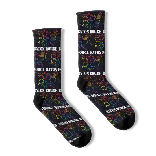 Baton Rouge Pride Month Pride Flag LGBT Community Socks