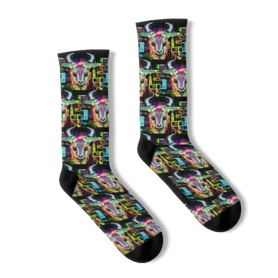 Neon Baphomet Socks