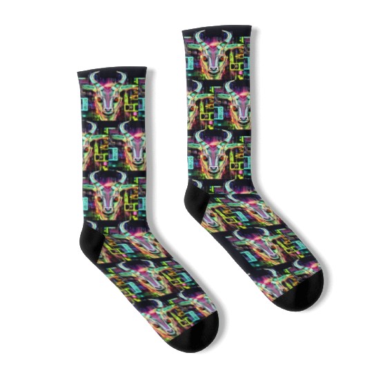 Neon Baphomet Socks