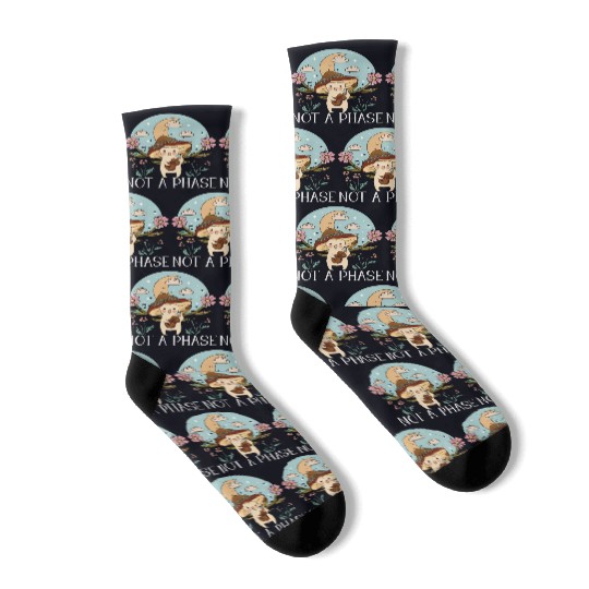 Cottagecore Mushroom Aesthetic Nature Conservation Socks