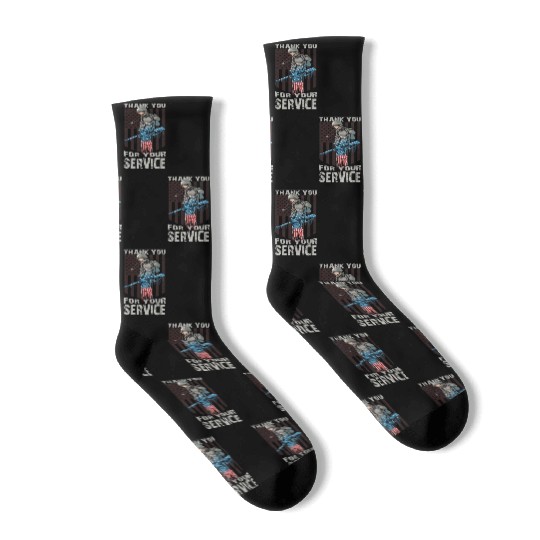 Thank You For Your Service Veteran US Flag Veteran Socks