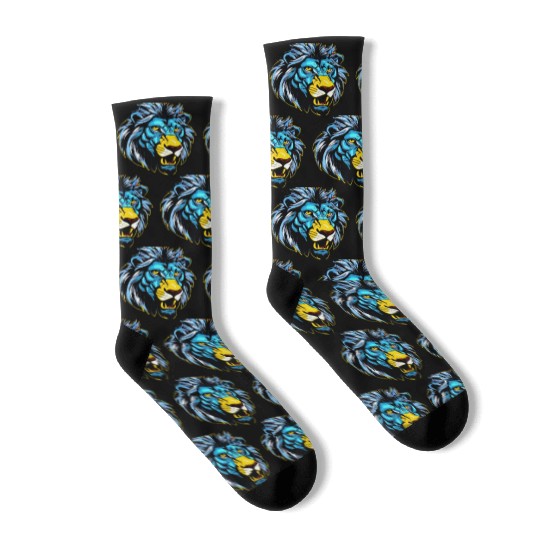 Neon lion Socks