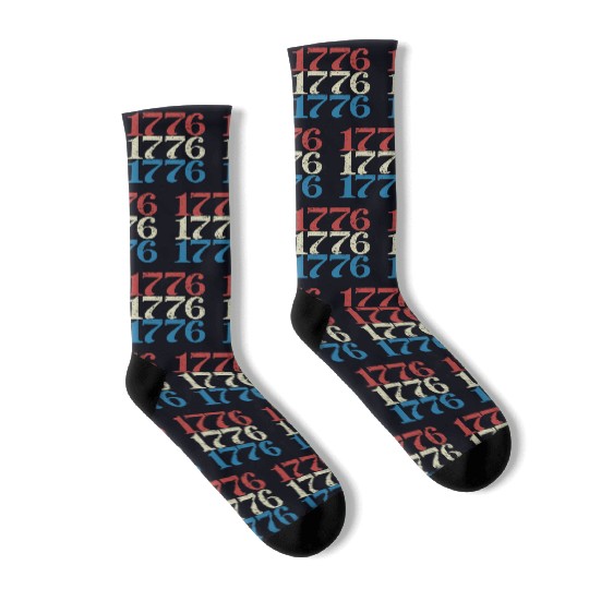 1776 4th Of July Usa Flag Red Socks