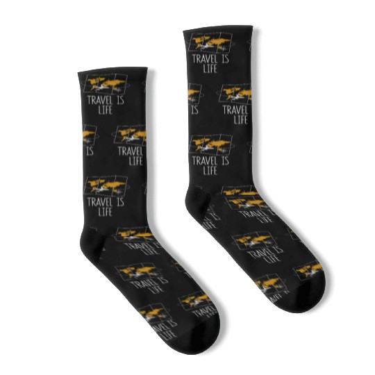 Travel Is Life Traveling Relaxation Adventure Socks