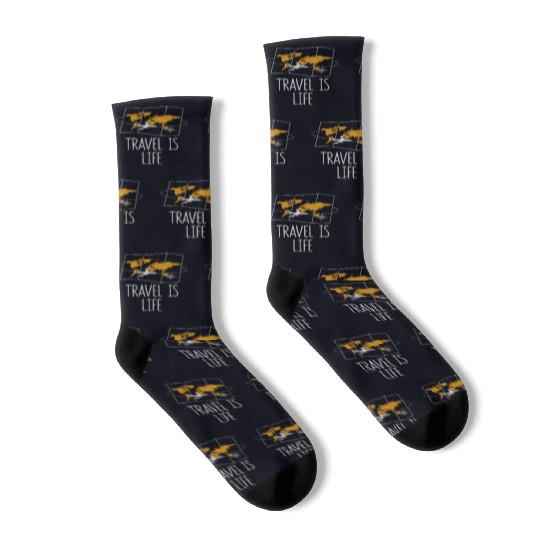 Travel Is Life Traveling Relaxation Adventure Socks