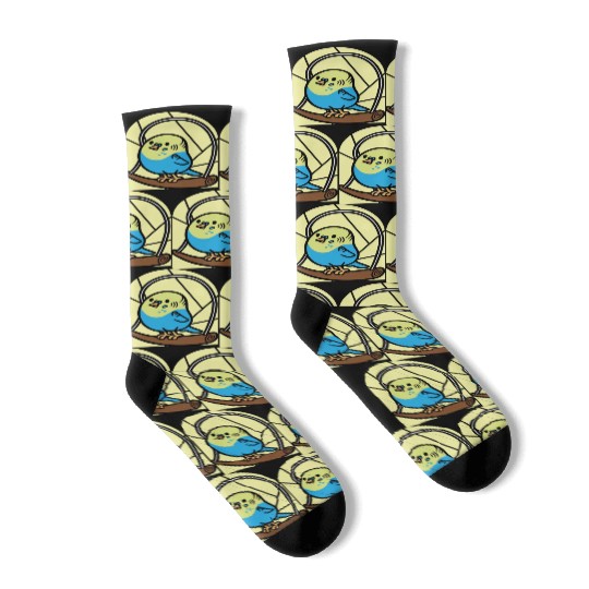 Cartoon Parakeet Bird I Kids Parakeet Socks