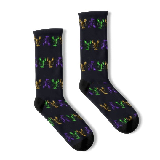 Lobster Mardi Gras Socks