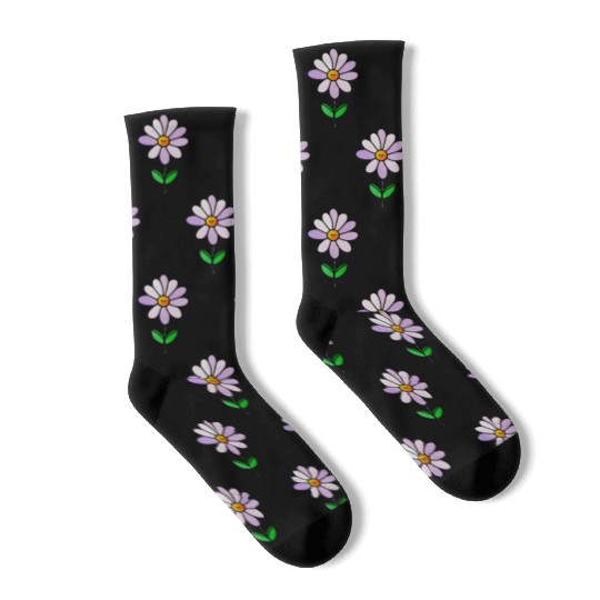 Lavender Flower Art Socks