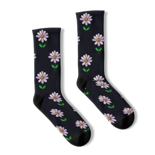 Lavender Flower Art Socks