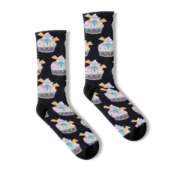 Cupcake Graveyard Socks