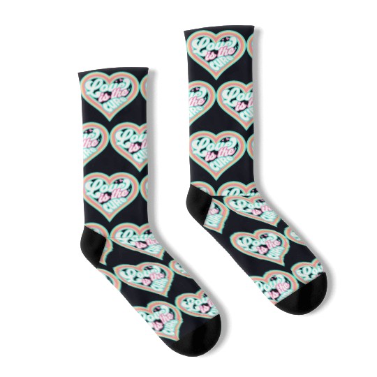 LOVE IS THE CURE (blue) Socks