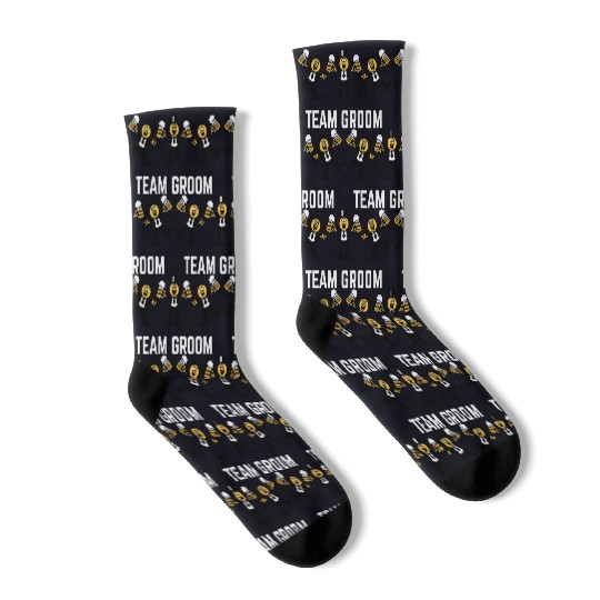Team Groom (Stag Party, Caricature, Dance, 3C, W) Socks