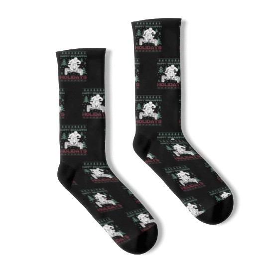 Happy Braaappin Holidays ATV Rider Christmas Socks