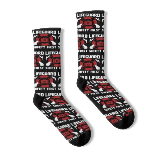 Lifeguard safety first pool guard sea rescuer Socks