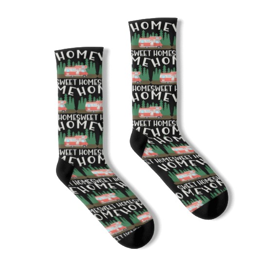 Motorhome Rv Camping Camper Home Sweet Home Socks
