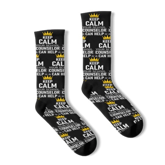 Keep Calm Your School Counselor Can Help Teacher Socks