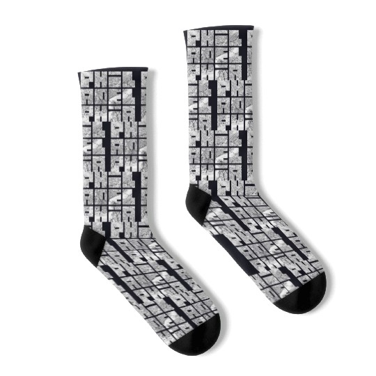 Philadelphia USA City Map Typography Light Socks