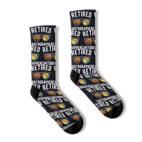 Retired Cartographer's Travel Adventure Design Socks