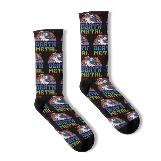 Death Metal & Unicorn Rainbow Socks